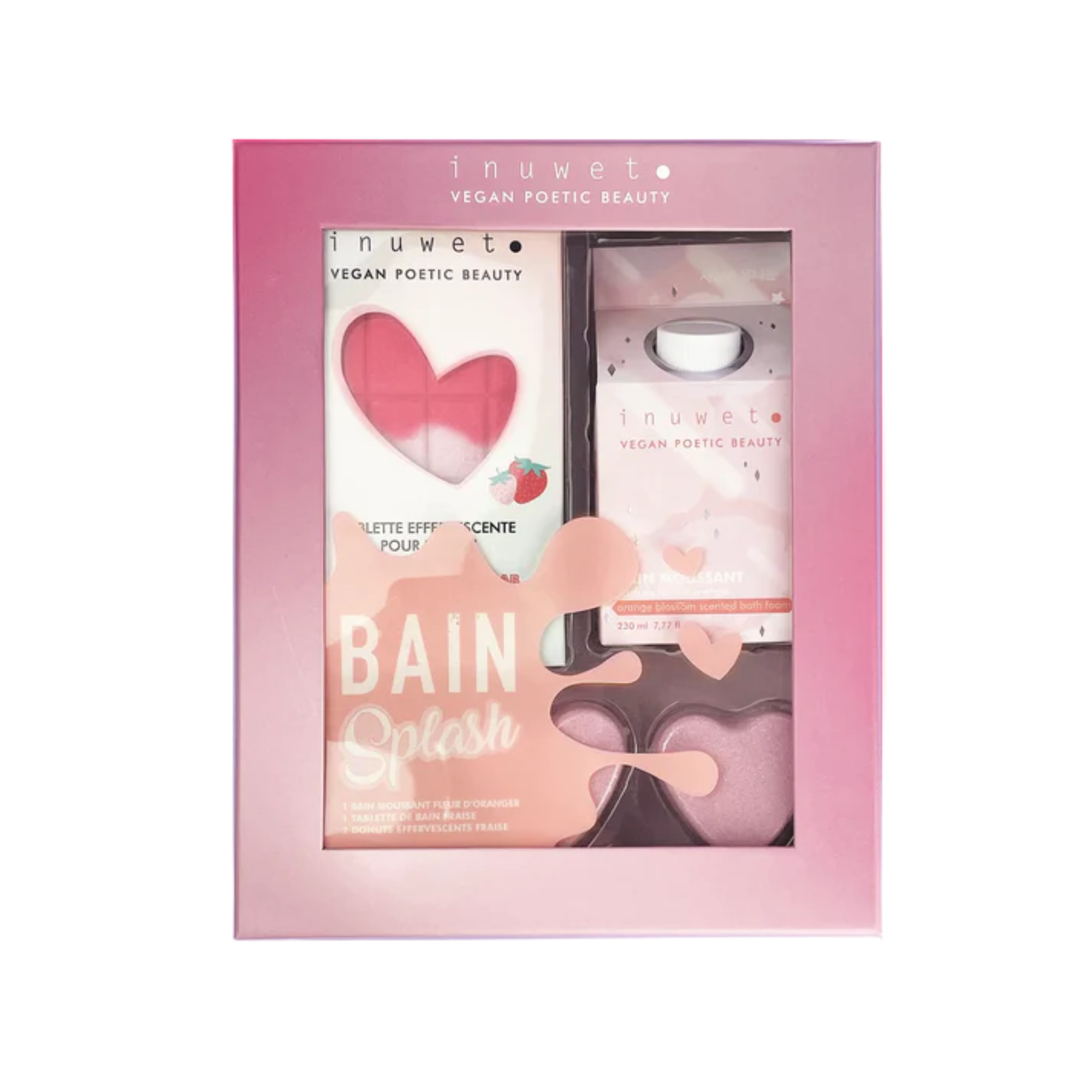 Splash Box "Strawberry" (Bath Bomb and Foam) - INUWET