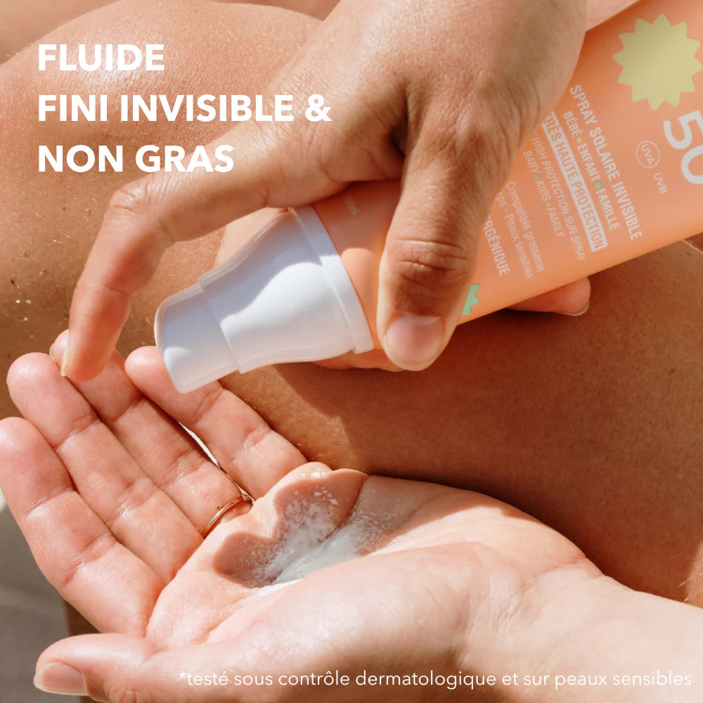 Spray solaire invisible SPF50+ dés 1 an - MONJOUR