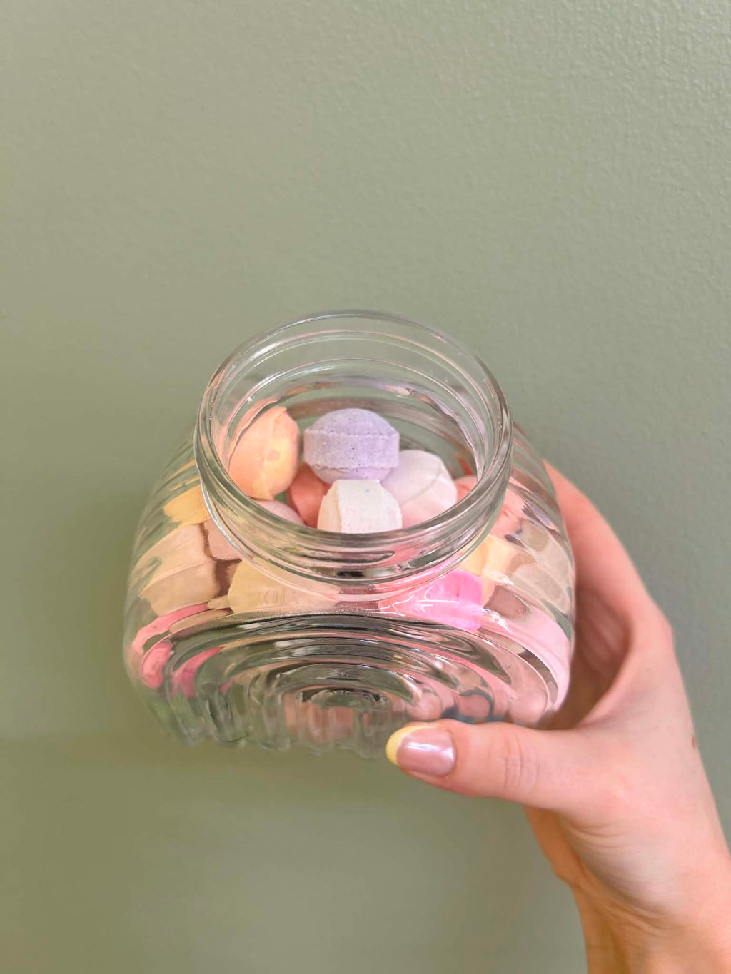 Pot en verre avec perles de bain (35 perles)