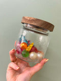 Pot en verre avec perles de bain (25 perles d'huile)