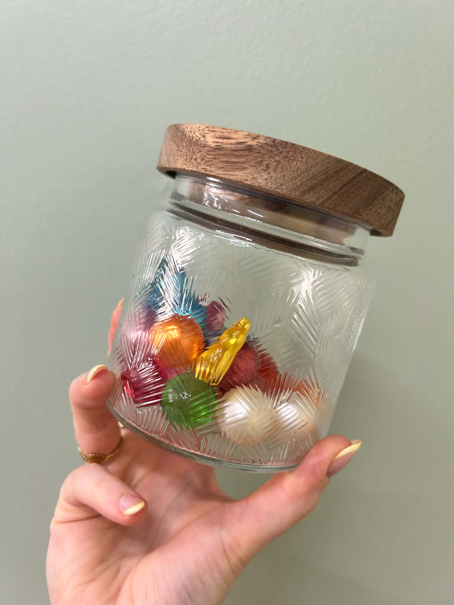 Pot en verre avec perles de bain (25 perles d'huile)