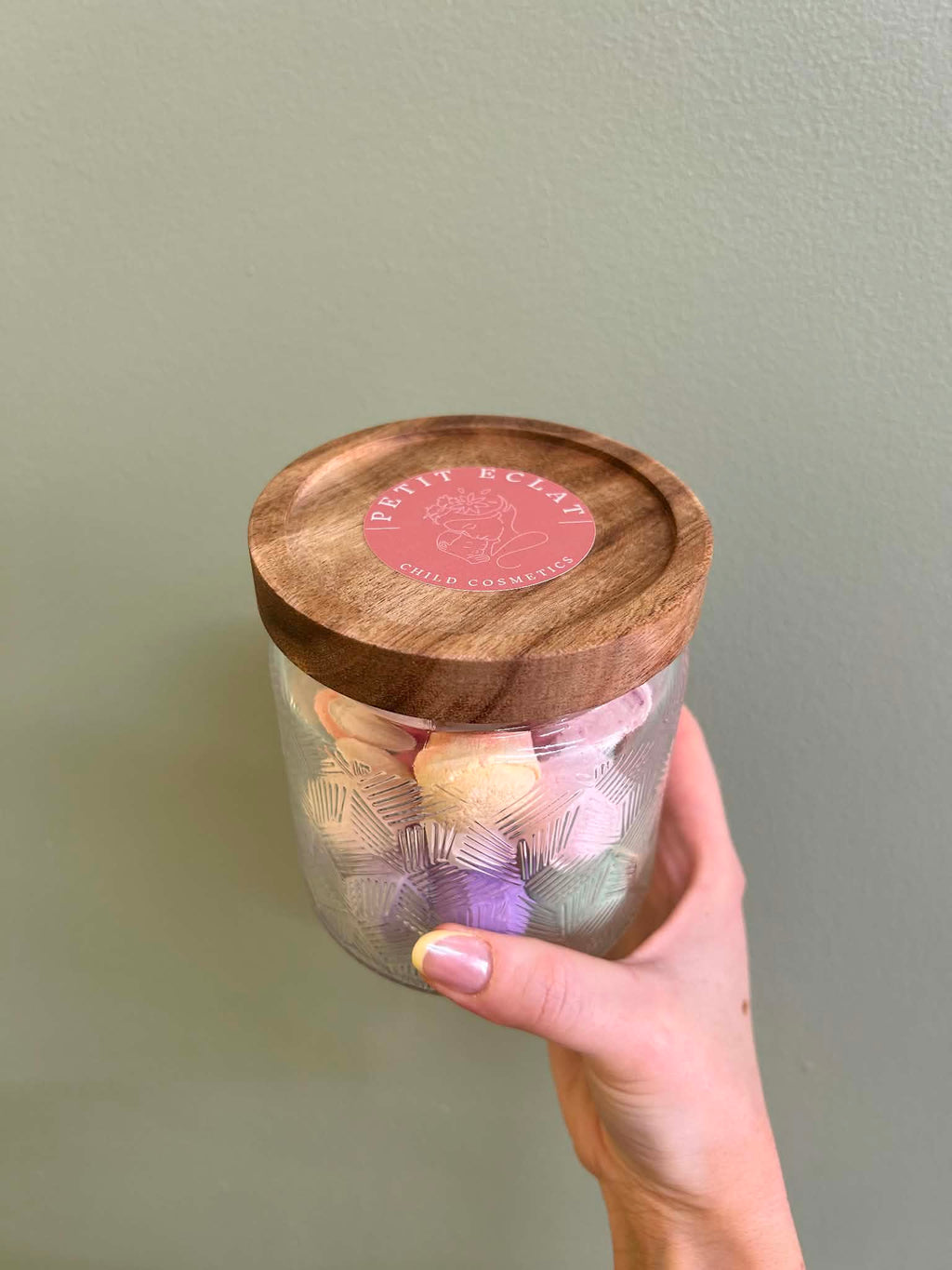 Pot en verre avec perles de bain (25 perles)