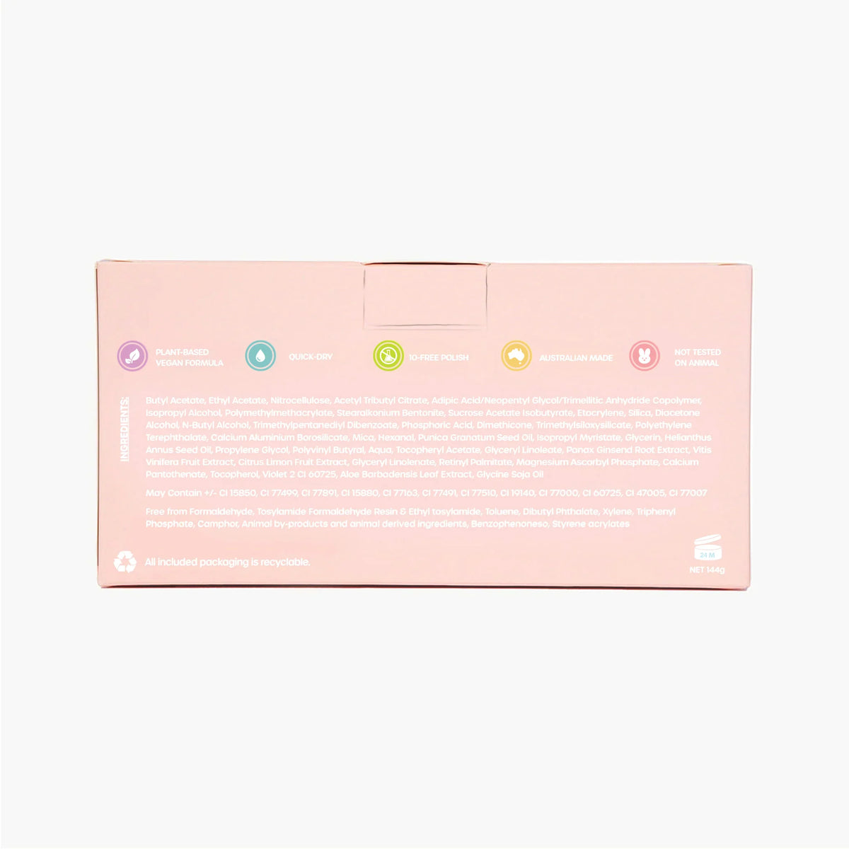 Arriere coffret vernis pink pamper 