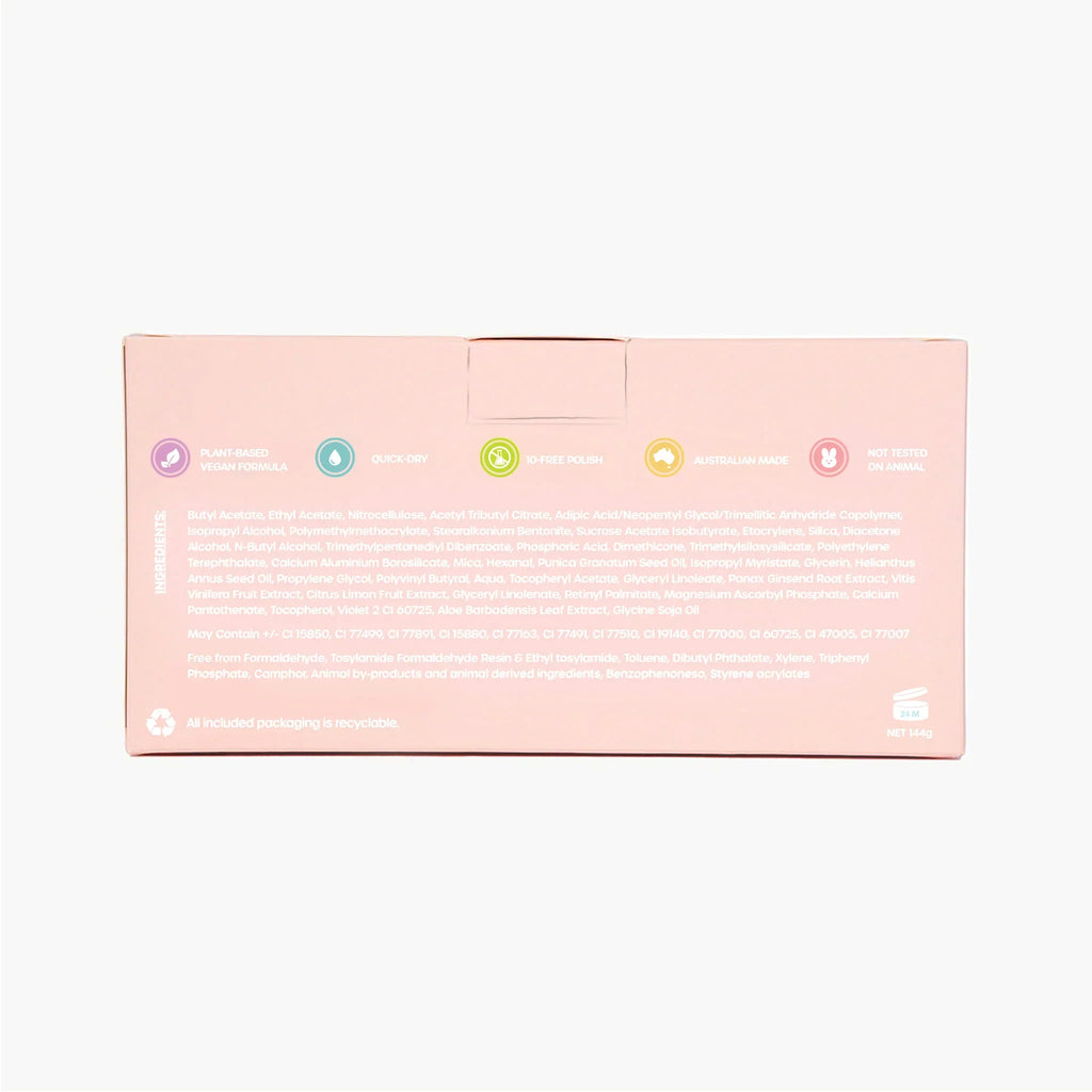 Arrière du coffret de vernis à ongles Oh Flossy