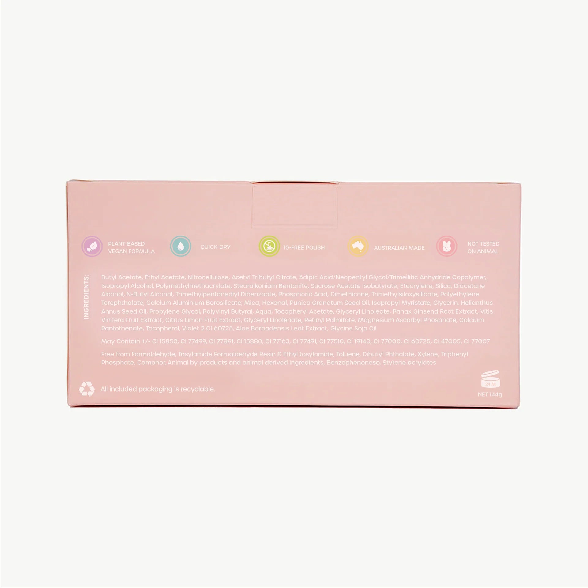 Arrière emballage coffret vernis pour enfants 