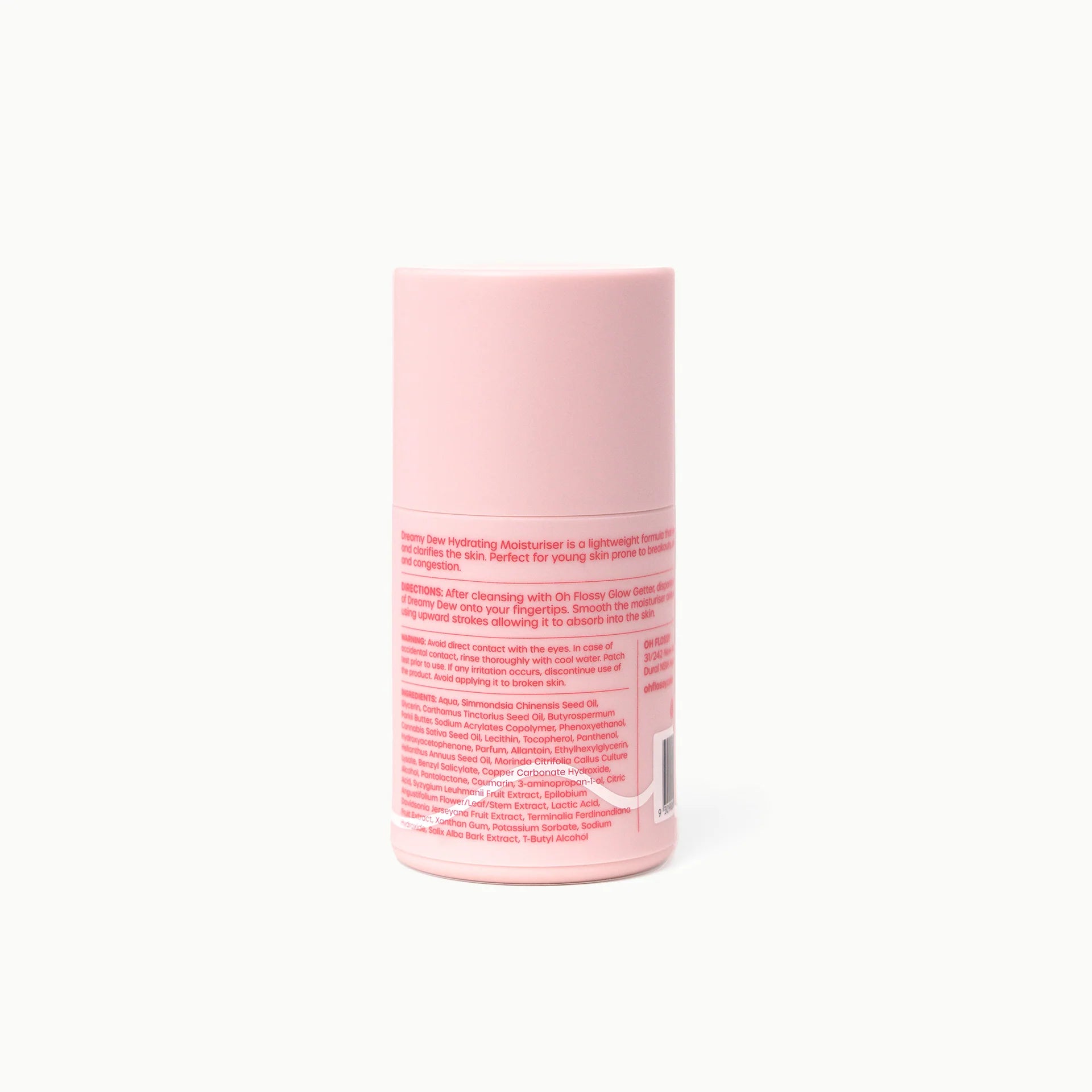 Arrière flacon crème hydratante visage enfants 