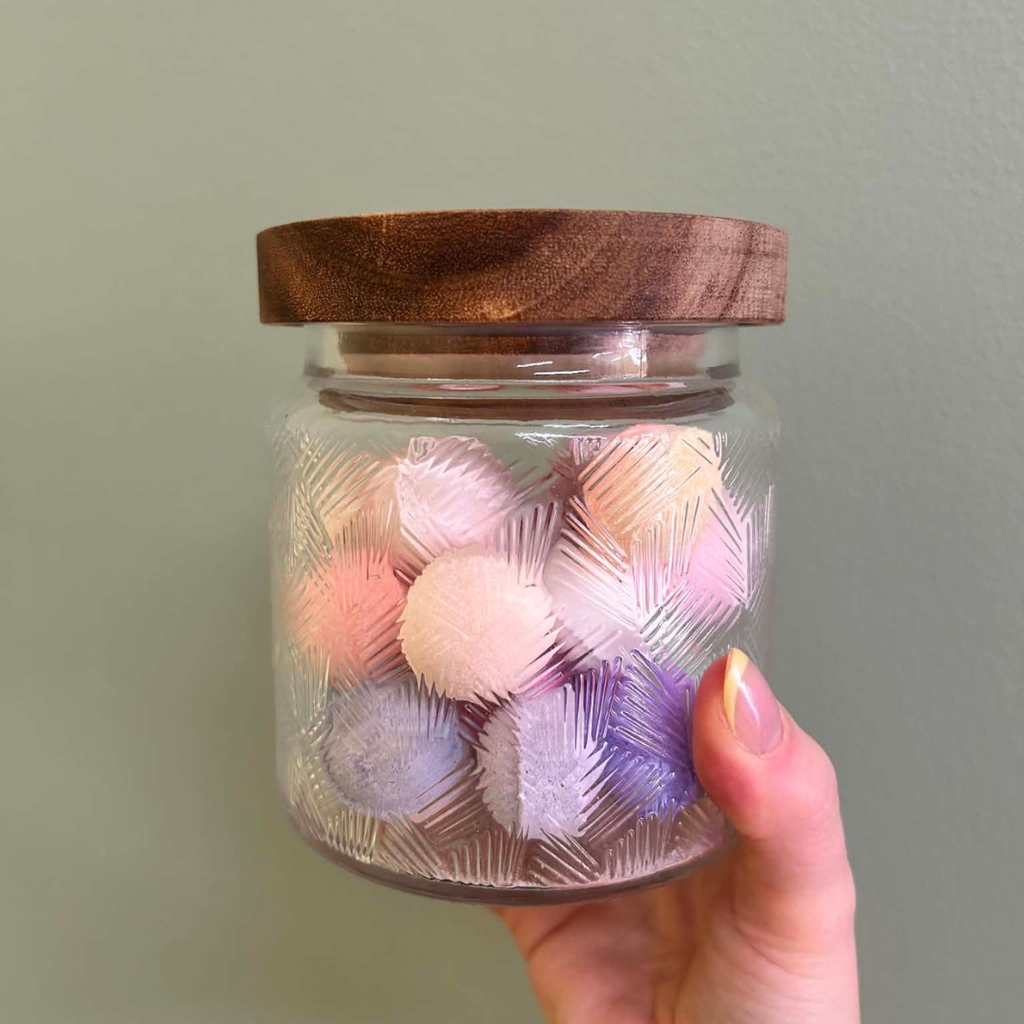 Pot en verre avec perles de bain (25 perles)