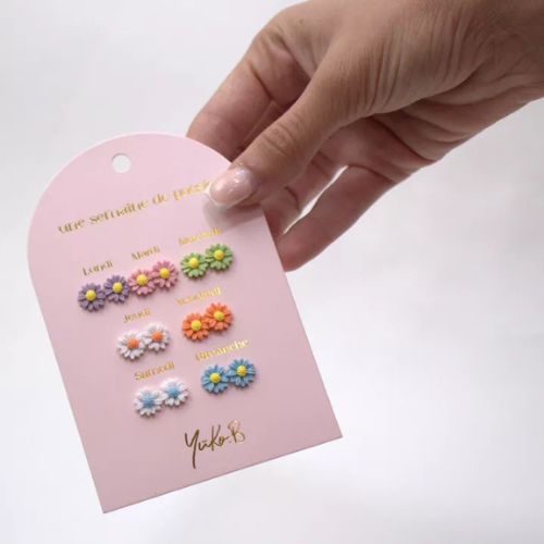 Boucles d'oreille pour enfants en acier inoxydable en forme de leurs Yuko b 