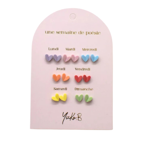 Boucles d'oreille pour enfants en acier inoxydable en forme de coeur Yuko b 