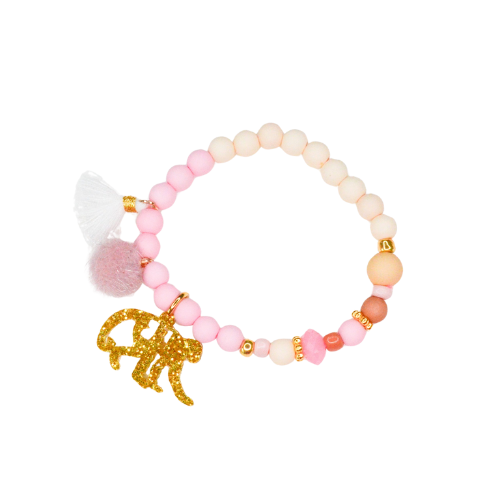 Bracelet en perles rose et blanche de la marque Feestbeest