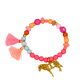 Bracelet rose pour enfant Feestbeest avec des perles
