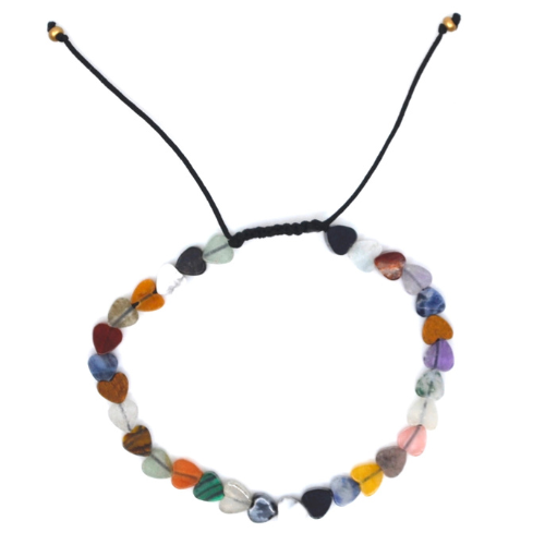 Bracelets enfants en pierres précieuse en forme de coeur 