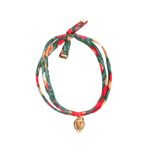 Bracelet pour fille colore ajustable avec coeur en or le petit lien de paris