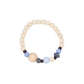 Bracelet à perles pour petit garçon de la marque Feestbeest beige, bleu et gris