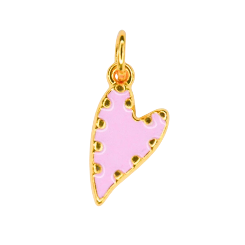Breloque pour colliers personnalisable de la marque Feestbeest en forme de coeur rose 