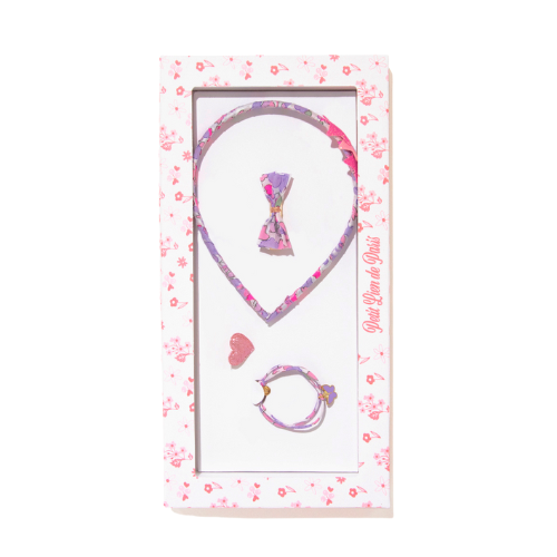 Coffret de cadeau de bijoux pour enfants compose d'un serre tete, d'une pince a cheveux, d'un bracelet et d'une bague 