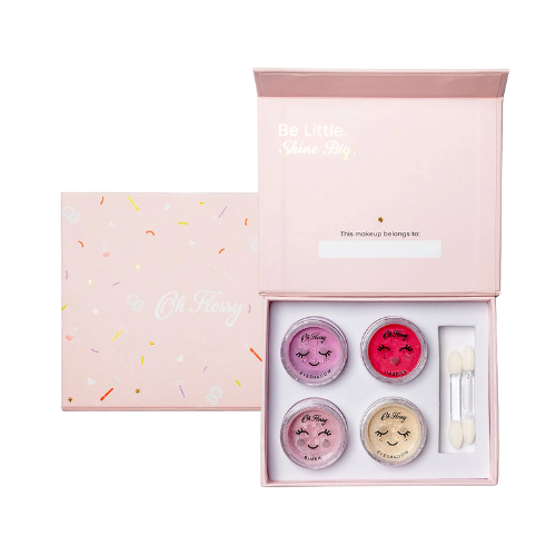Coffret maquillage pour enfants avec des fards à paupiere, fard a joues et rouge a levres Oh Flossy naturel 