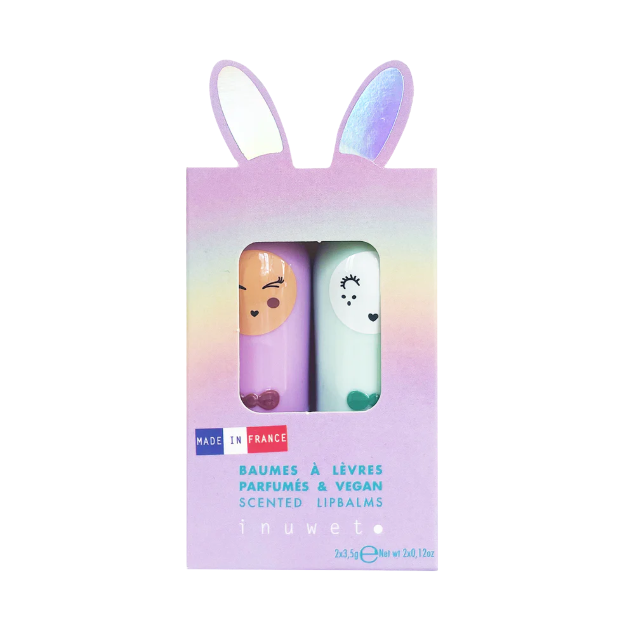 Coffret duo de baumes à lèvres pour enfants Inuwet, végan et naturel