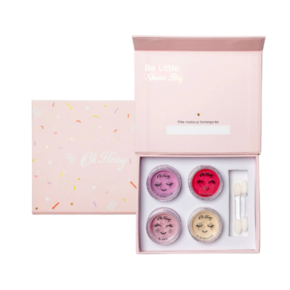 Coffret maquillage enfants Oh Flossy avec 2 fards à paupières, 1 blush et 1 rouge à lèvres 