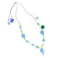 Collier pour enfant de la marque Feestbeest pour ajouter des breloques de couleur vert et bleu 