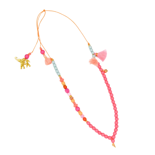 Collier personnalisable pour petite fille rose Feestbeest