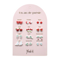 Carte de 12 paires de boucles d'oreille "Rouge" - YUKO B