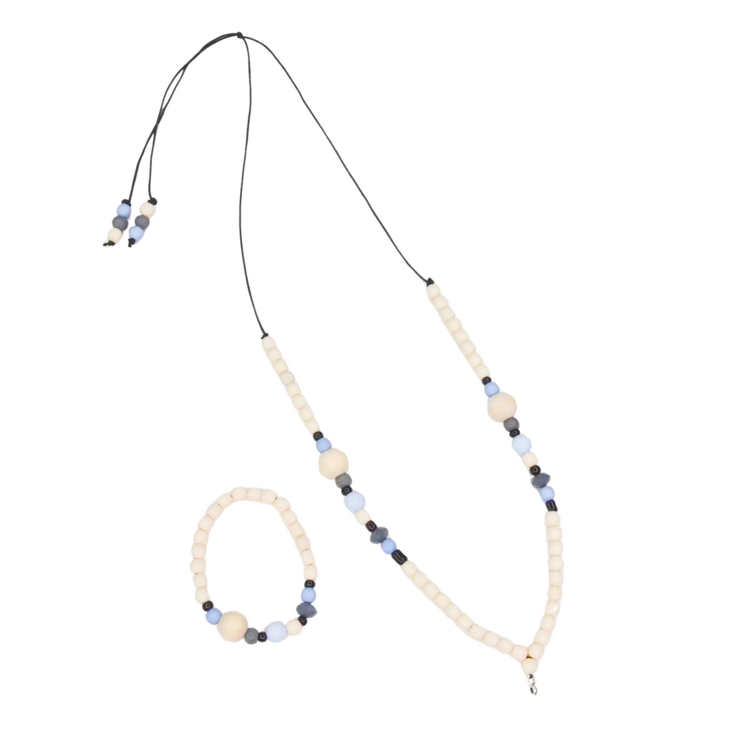 Ensemble collier et bracelet à perles pour petit garçon de la marque Feestbeest