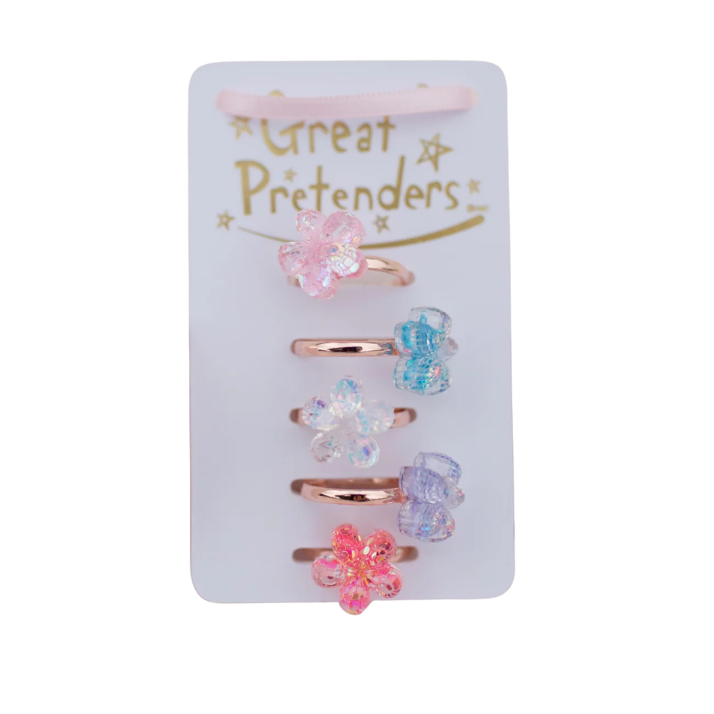 Ensemble de bagues fleurs pour enfants 