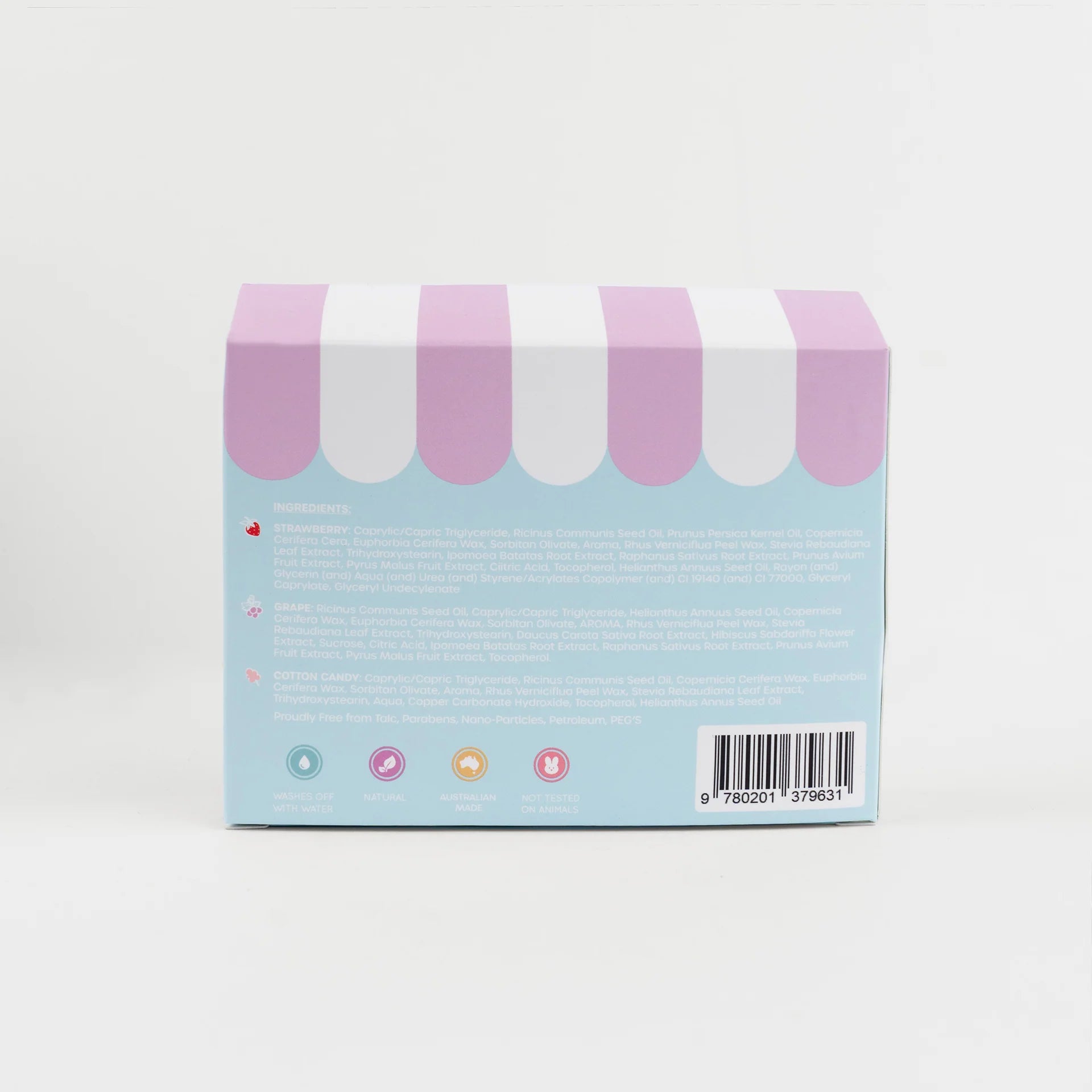 Arrière de l'emballage des gloss naturel pour enfants 