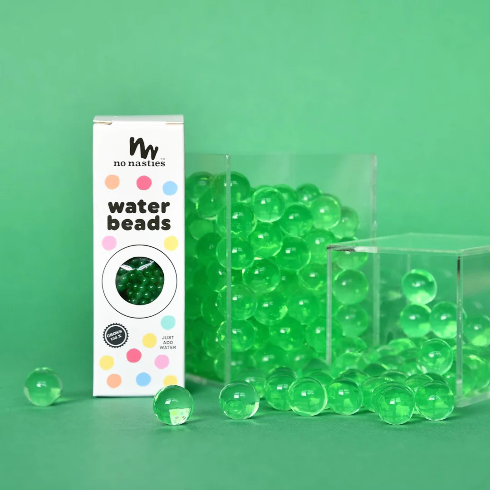 Perles d'eau sensorielles vertes pour enfants No Nasties Kids 