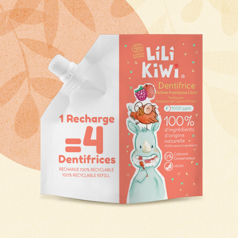 Recharge dentifrice framboise-litchi LiLiKiWi