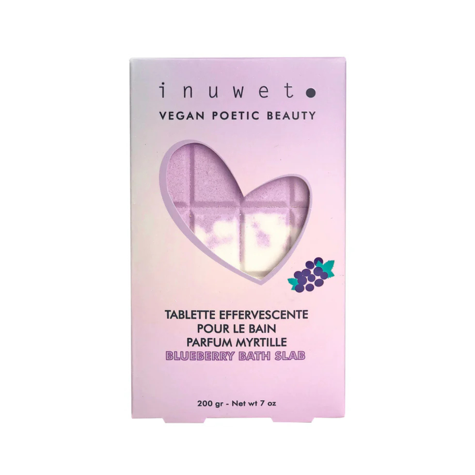 Tablette effervescente pour le bain senteur myrtille pour enfants de la marque Inuwet