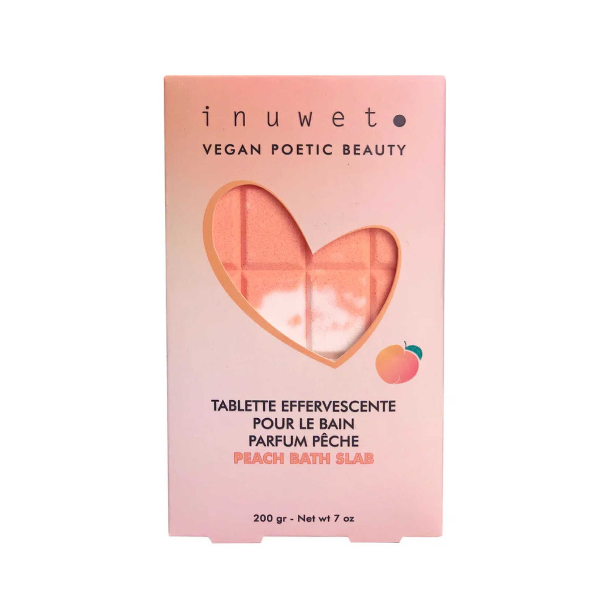 Tablette effervescente pour le bain senteur pêche de la marque Inuwet 