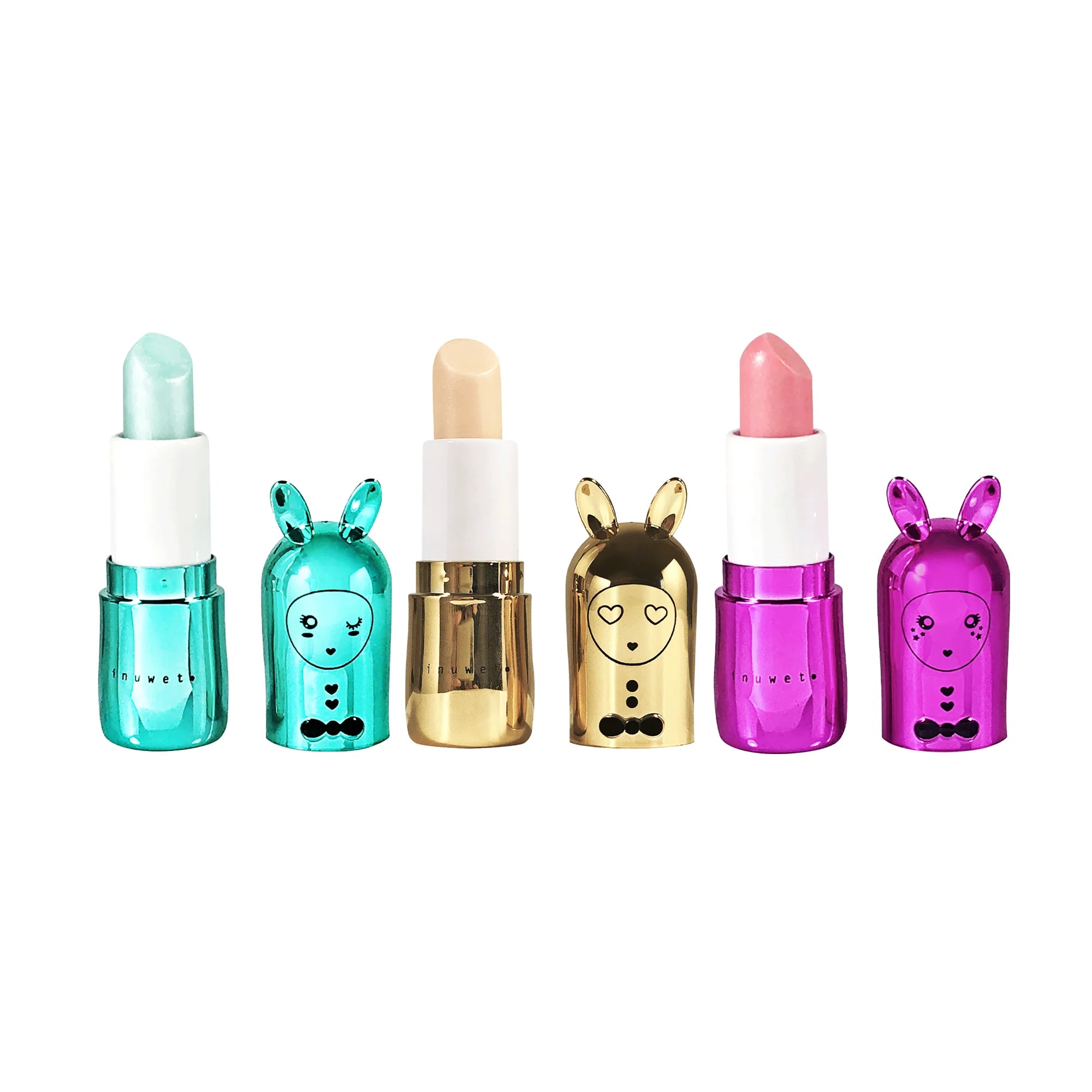 Trio of lip balms "Milkshake, cupcake and cheesecake" - INUWET