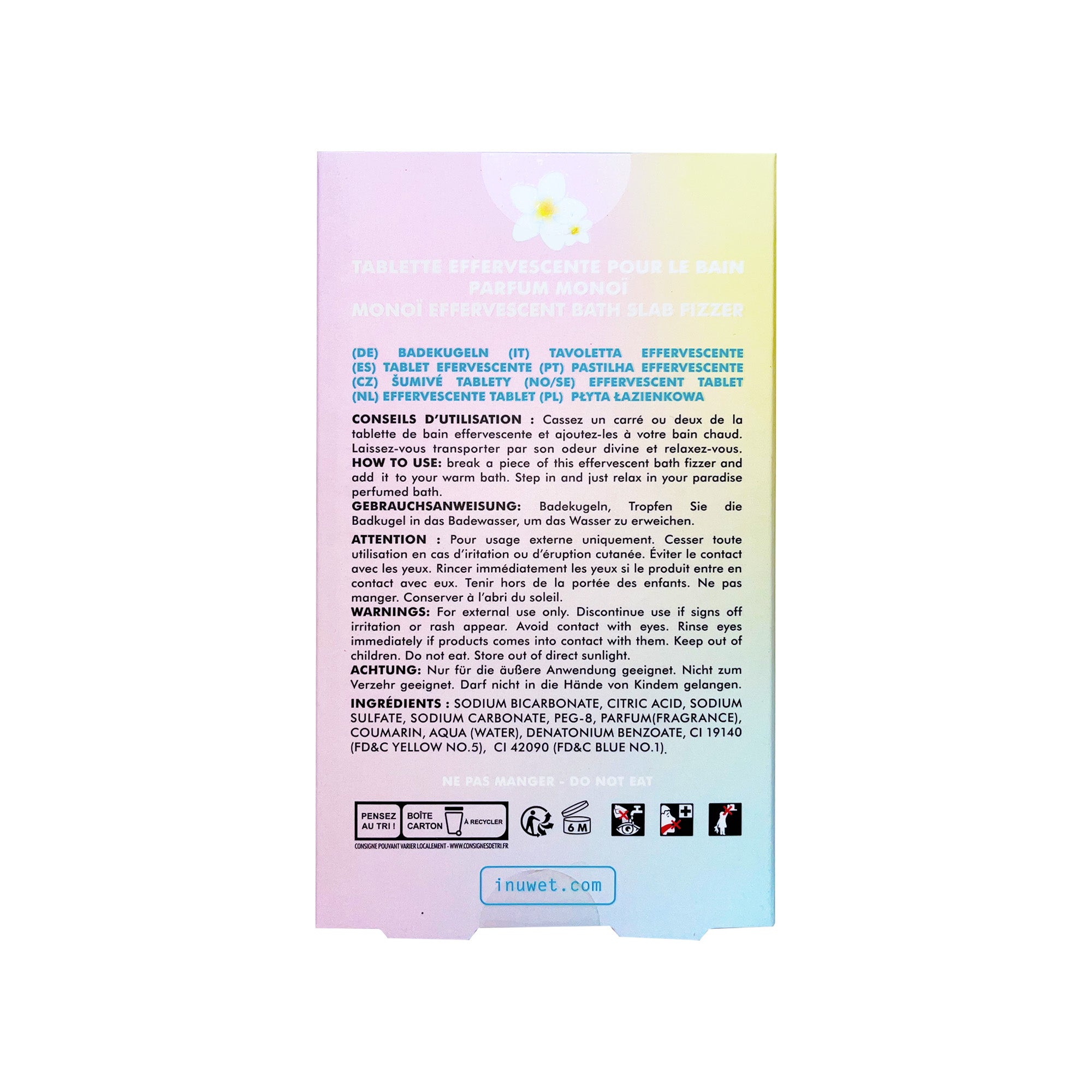 Effervescent tablet "Monoï" - INUWET