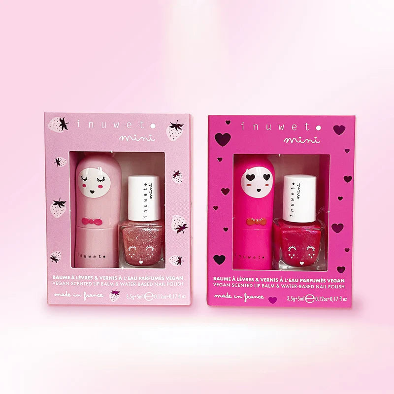Set nagellak en lippenbalsem "Roos" - INUWET