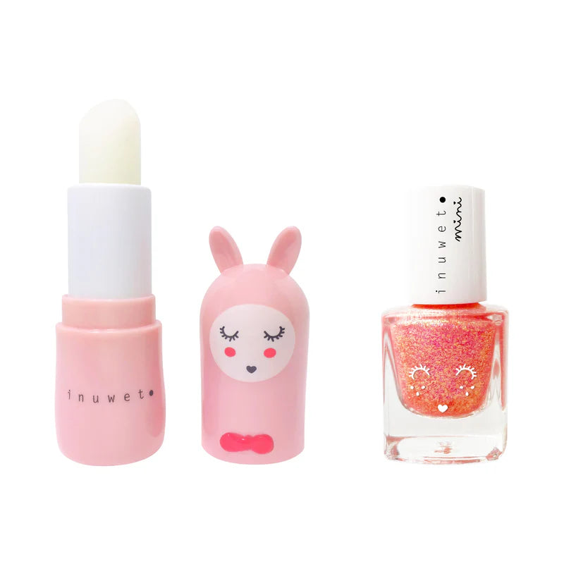 Set nagellak en lippenbalsem "Roos" - INUWET