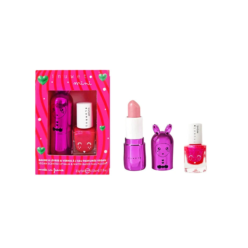 Coffret vernis et baume à lèvres "Rose Mood" - INUWET