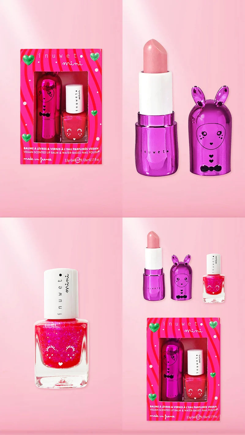 Coffret vernis et baume à lèvres "Rose Mood" - INUWET
