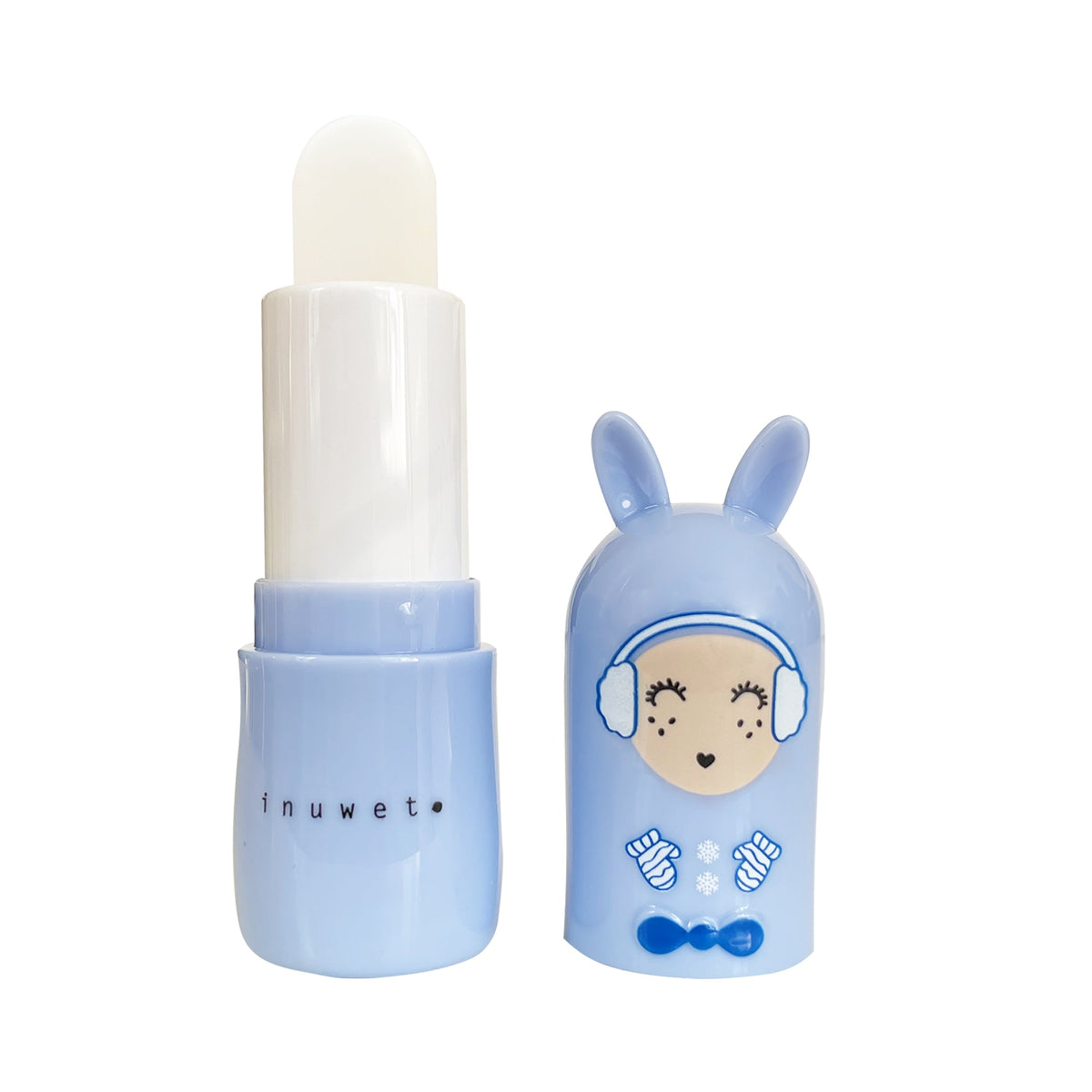 Baume à lèvres enfant vanille-coco ouvert, stick incolore