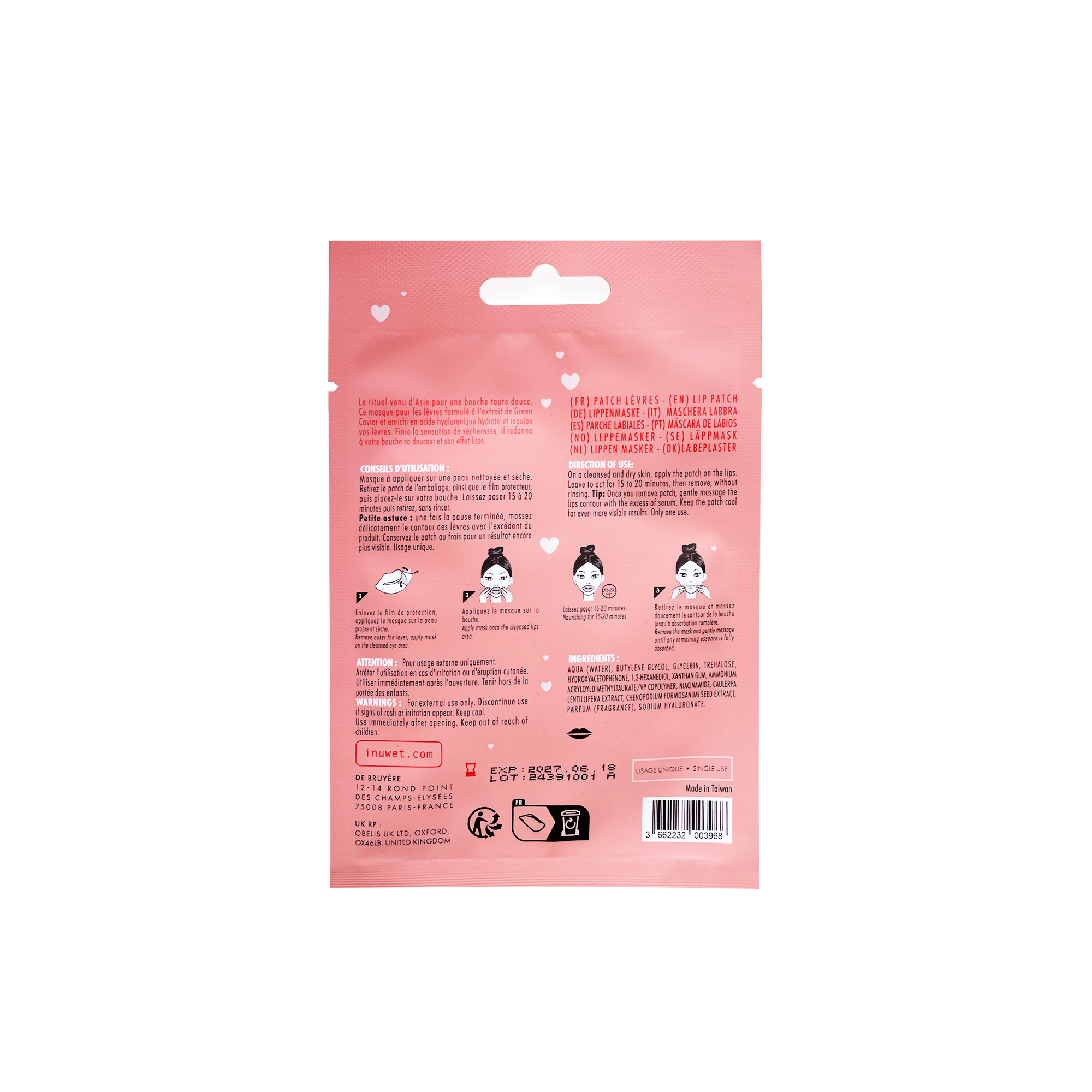 Lip Patch "Moisturizing and Plumping" - INUWET