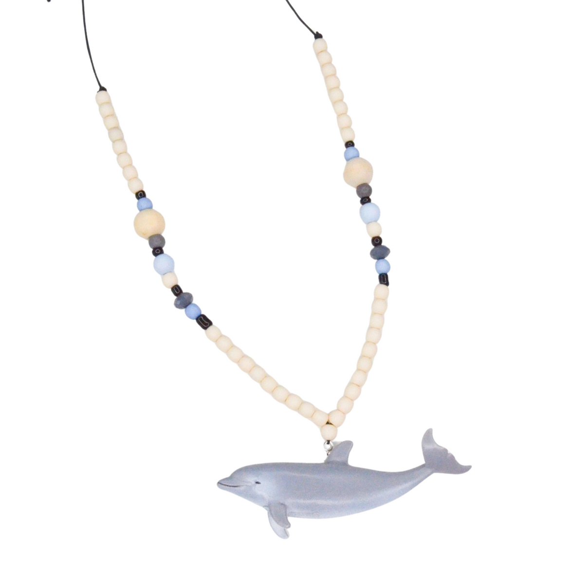 Collier à perles pour petit garçon de la marque Feestbeest avec une breloque dauphin