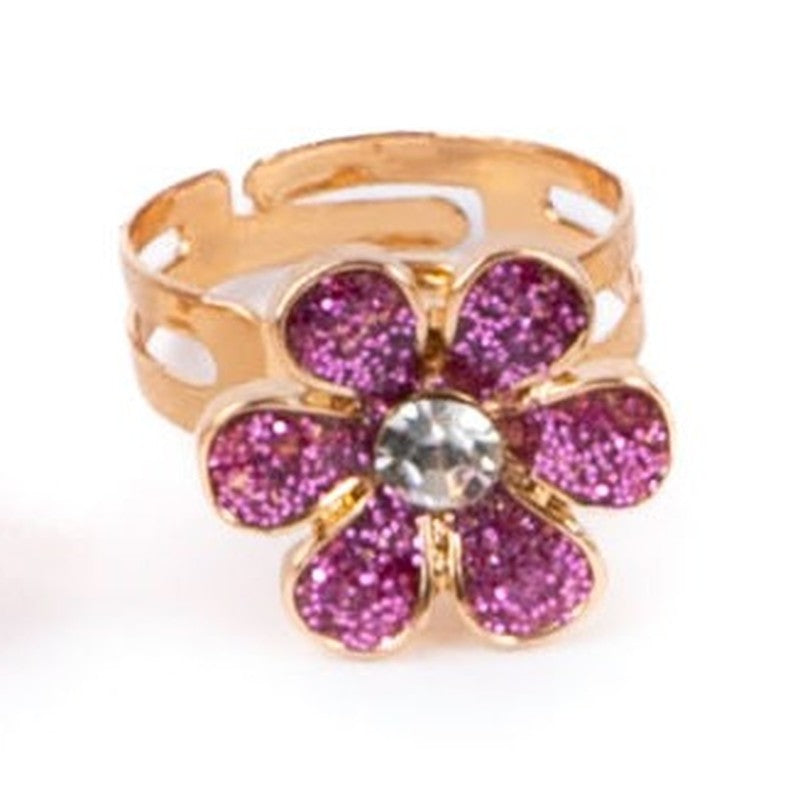 Bague spinner Bling Bling fleur violette Great Pretenders