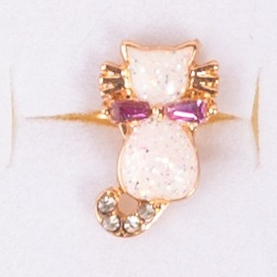 Bague spinner chat blanc Great Pretenders