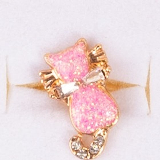 Bague spinner chat rose pailleté Great Pretenders