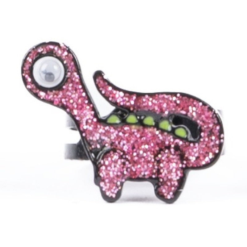 Bague spinner dinosaure dino rose à long cou Great Pretenders