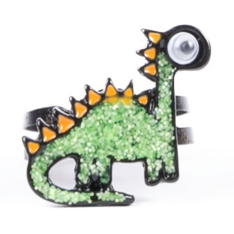 Bague spinner dinosaure dino vert à pics Great Pretenders