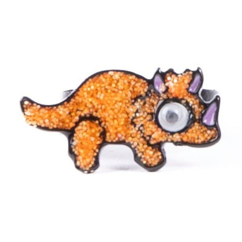Bague spinner dinosaure tricératops orange Great Pretenders