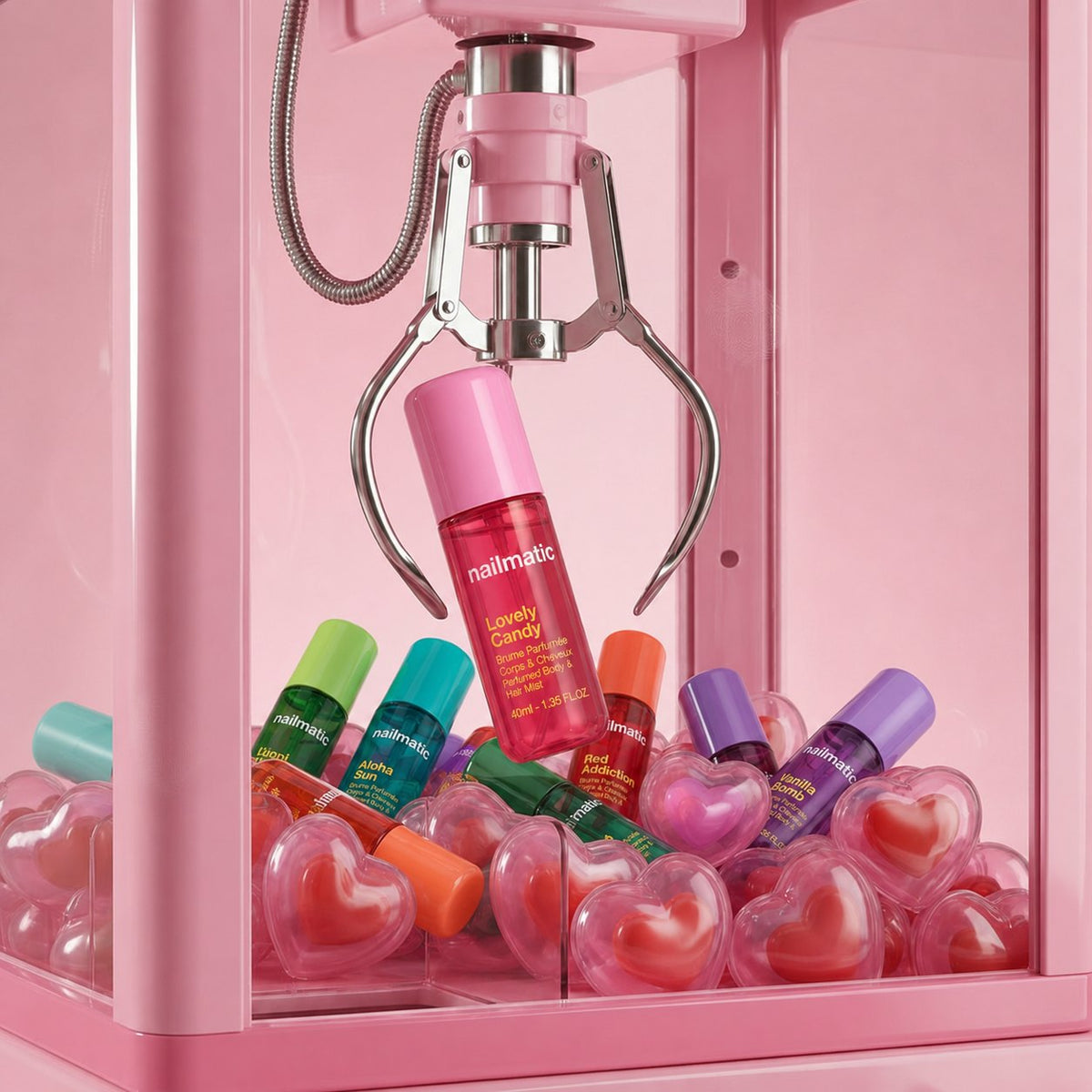 Brume Lovely Candy Nailmatic attrapée par une machine à pince