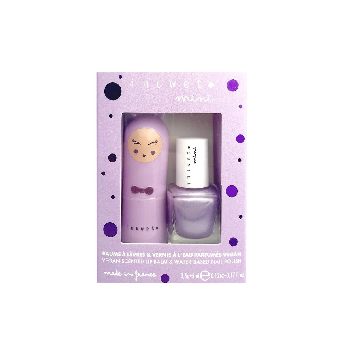 Coffret vernis et baume à lèvres "Mauve" - INUWET